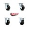 Service Caster 4 Inch Rubber on Steel Caster Set with Roller Bearings 2 Swivel 2 Rigid SCC SCC-30CS420-RSR-2-R420-2 - alternate 2